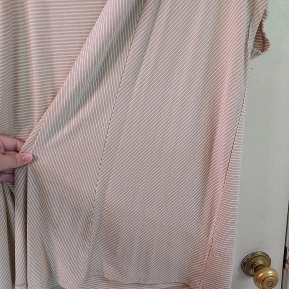 Talbots Cream & Tan Striped Open Cardigan Short Sleeves in Size 1X - Picture 8 of 11